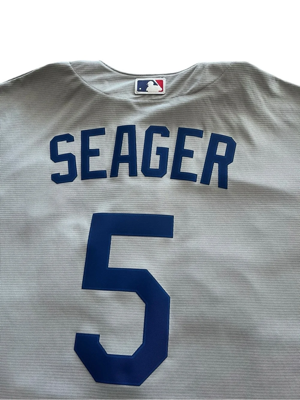 Nike Gray and Blue Dodgers Button-Up Jersey